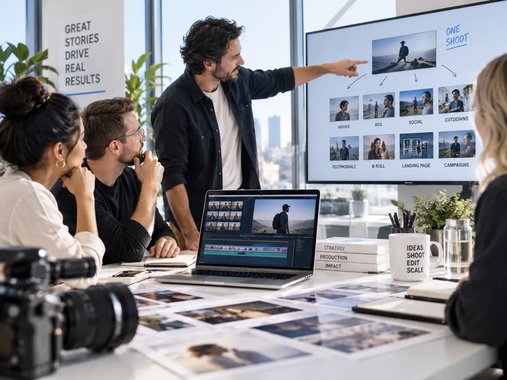 A Creative Noble director walks a team through how one shoot becomes hooks, ads, social posts, cutdowns and campaigns
